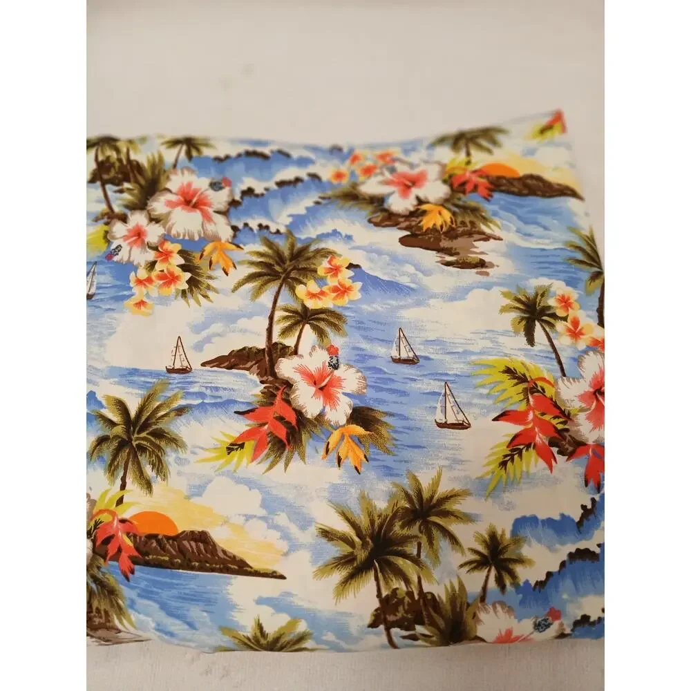 Lynt California UV‎ Protect Maxi Swing Skirt Sz M Blue Tropical Island Vacation
